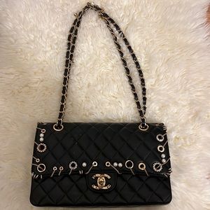 Black Chanel Bag with Pearls